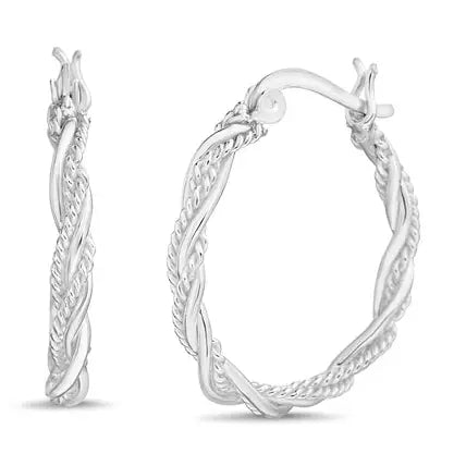 Sterling Silver 1 inch Hoops Earrings