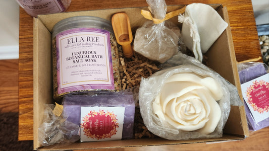 Ella Ree Rose Candle Bath Salt Cleansing & Healing Kit