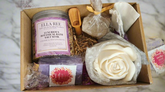 Ella Ree Rose Candle Bath Salt Cleansing & Healing Kit