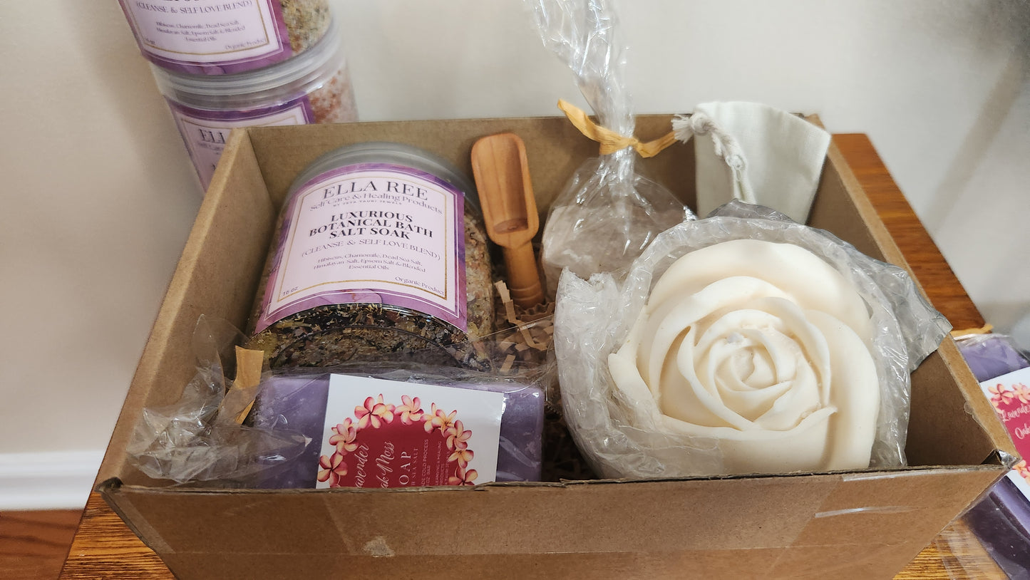 Ella Ree Rose Candle Bath Salt Cleansing & Healing Kit