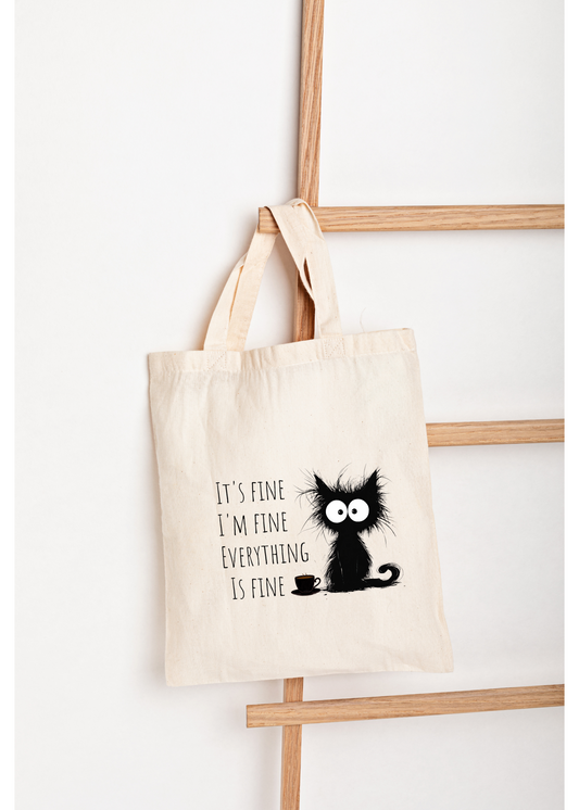 Funny Cat Canvas Tote