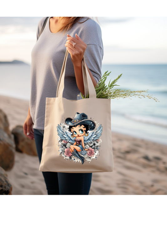 Cow Girl Betty Boo Canvas Tote