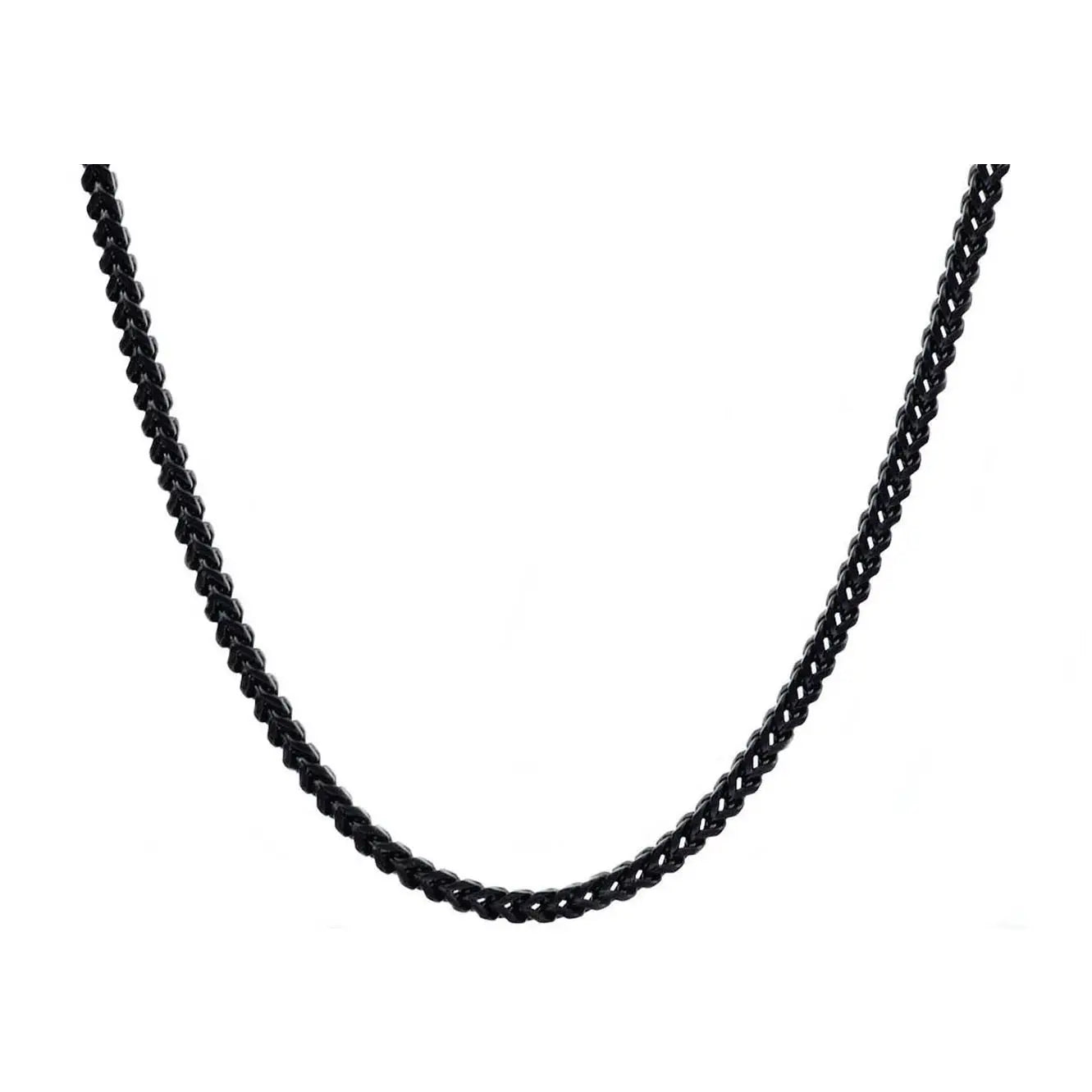 Men's 4mm Black Stainless Steel Franco Link 24" Necklace