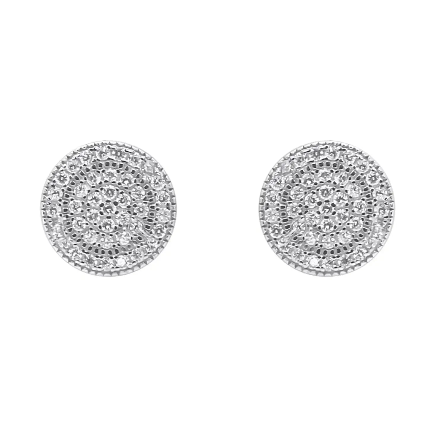 Sterling Silver 9.5mm Round Screwback Earrings