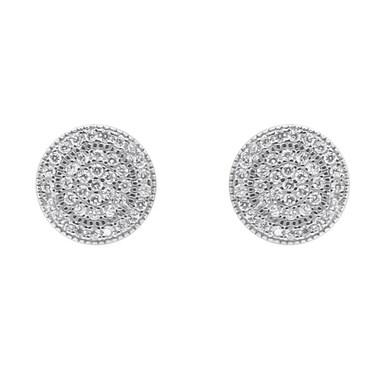 Sterling Silver 9.5mm Round Screwback Earrings
