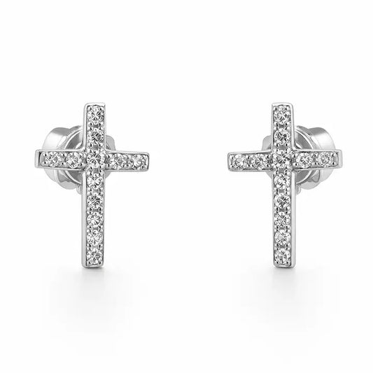 Cross Stud Earrings 925