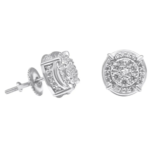 Sterling Silver 9mm Round Screwback Earrings
