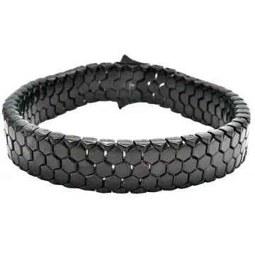 Black Honeycomb Stainless Steel Bracelet