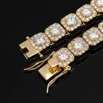 Men's 10mm Clustered Diamond Tennis Necklace