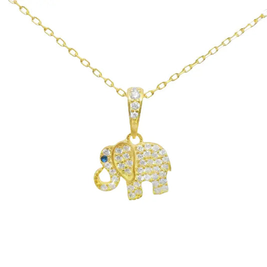 Gold Plated Sterling Silver  Eyed Elephant Necklace