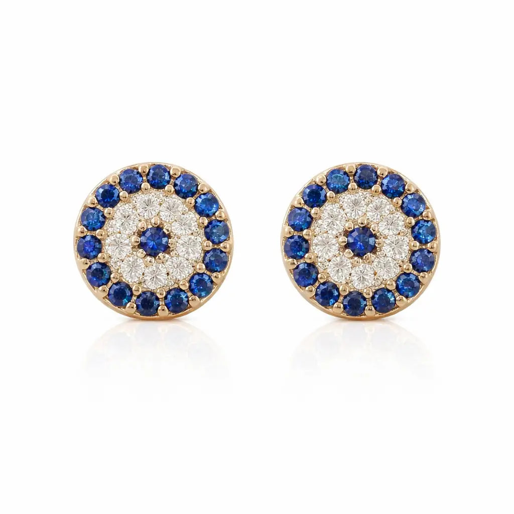 Sterling Silver Evil Eye Studs