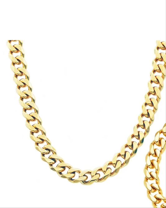 Men's 14mm Gold Stainless Steel Miami Cuban Link Chain