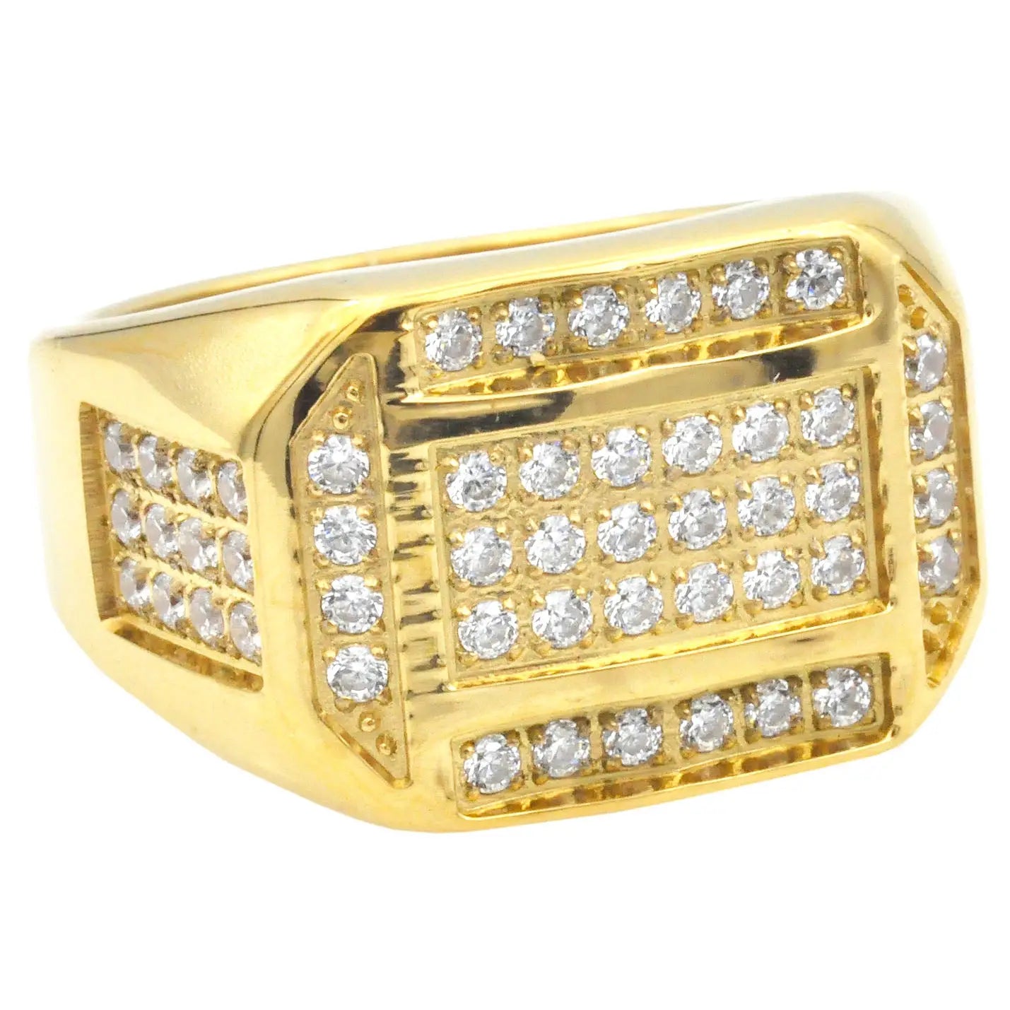 Men's Gold CZ Statement Ring