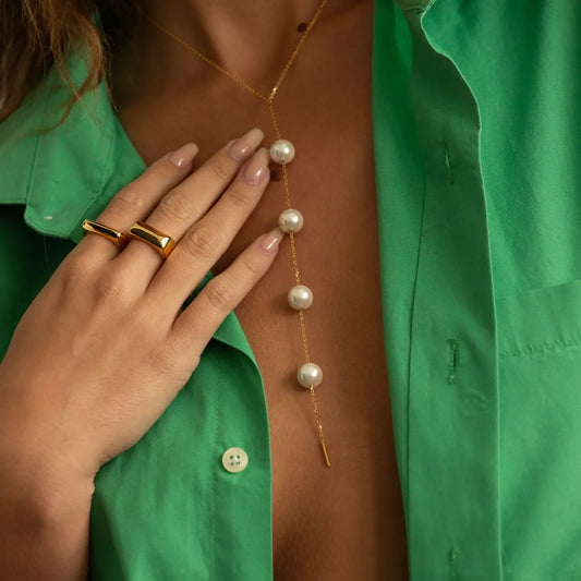 Pearl Diamonette Lariat Necklace