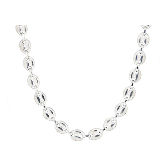 Men's Stainless Steel Puff Mariner Link Chain Necklace