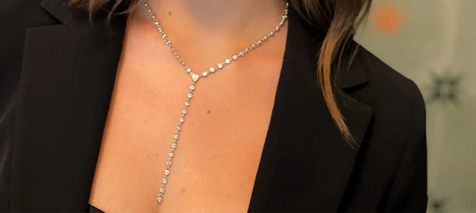 Diamond Studded Lariat Necklace