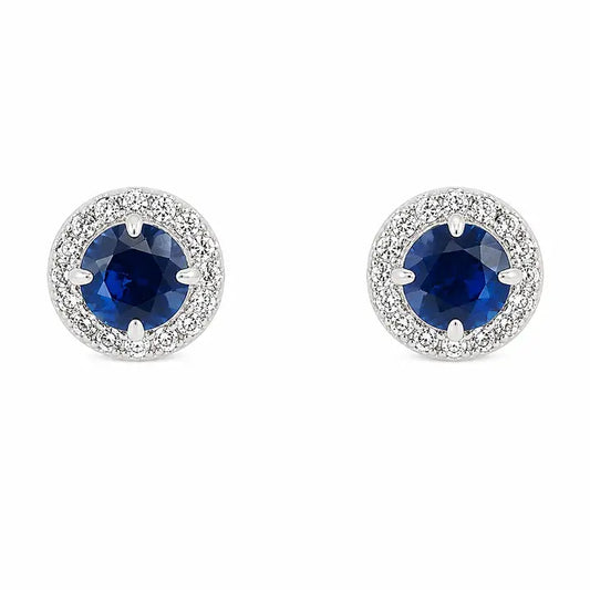 Sterling Silver Sapphire CZ Studs