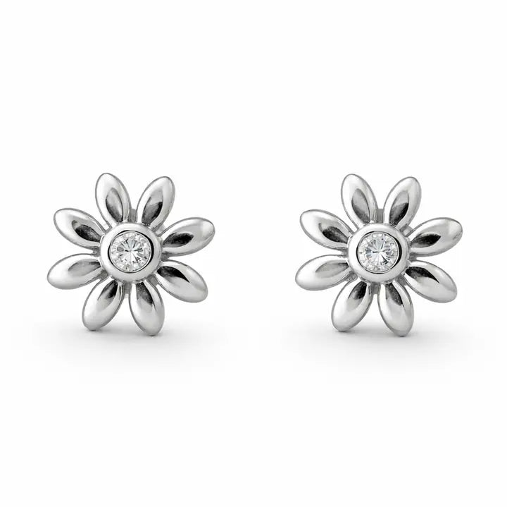 Sterling Silver Sunflower Studs