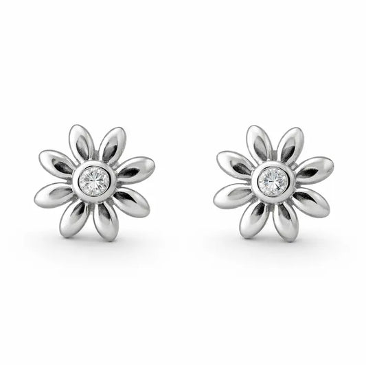 Sterling Silver Sunflower Studs