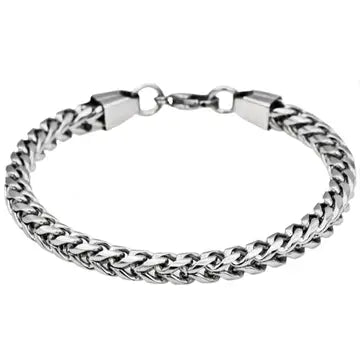 Men's Silver Franco Stainless Steel Bracelet