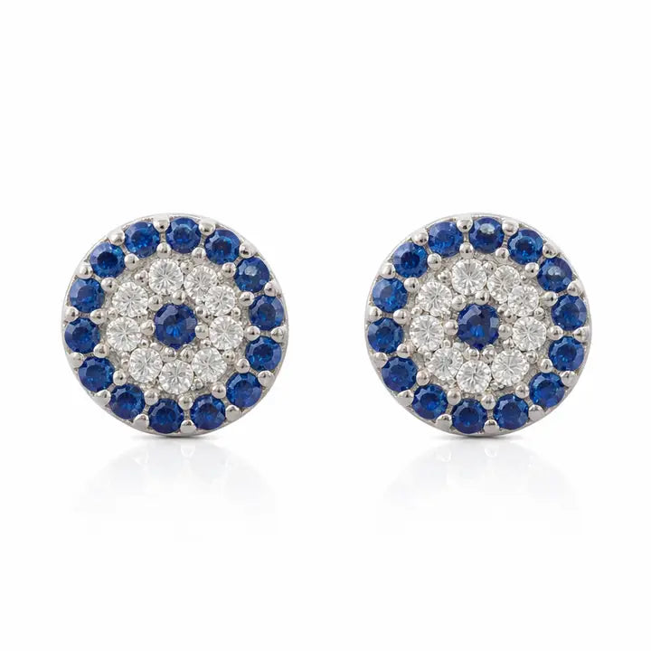 Sterling Silver Evil Eye Studs