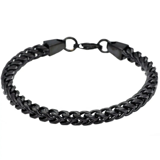 Men's Black Franco Stainless Steel Bracelet