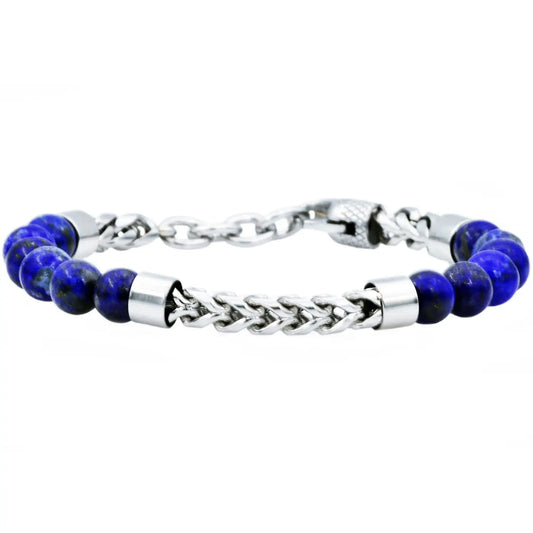 Men's Lapis Lazuli Stainless Steel Bracelet
