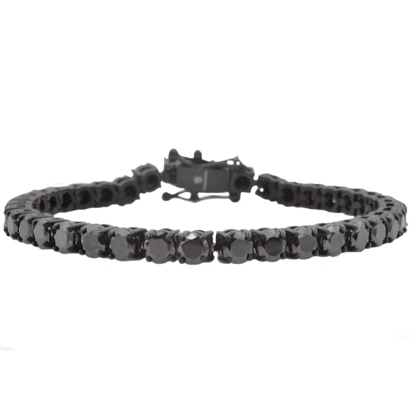 Men's Black stainless steel cubic zirconia tennis bracelet