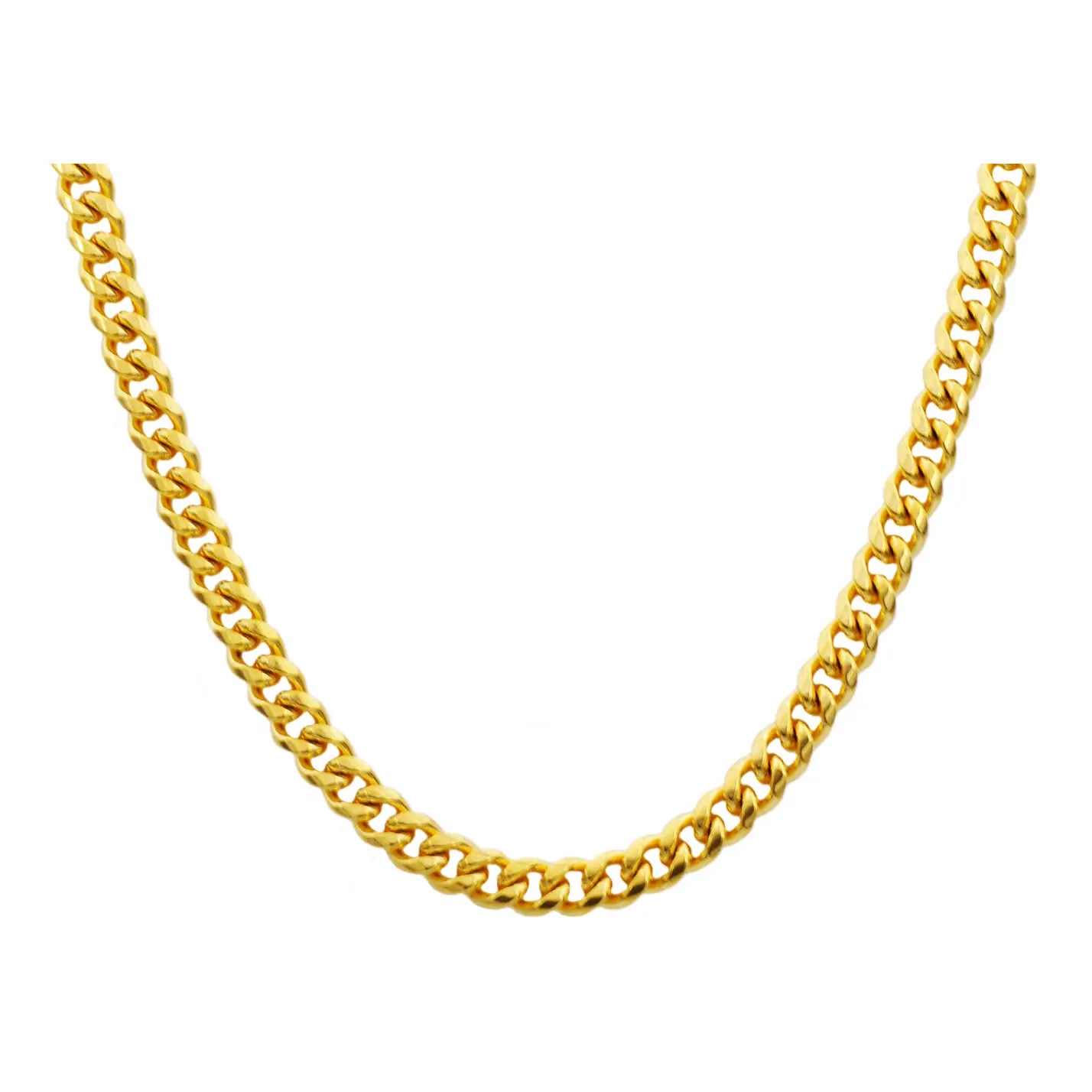 Men's Gold 8mm Stainless Steel Cuban Link Chain Necklace with Box Clasp