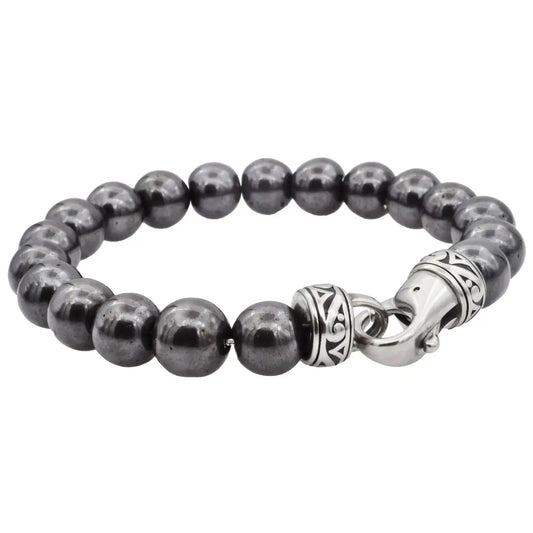 Men's Hematite Stainless Steel Bracelet