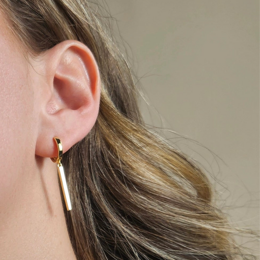 Modern Bar Huggie Earrings