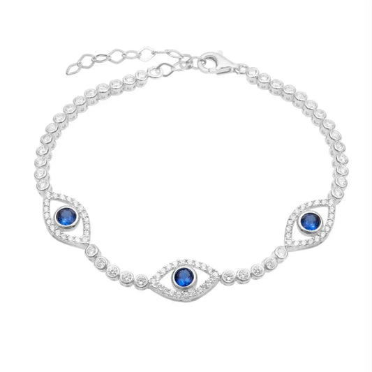 Evil Eye Bracelet Sterling Silver