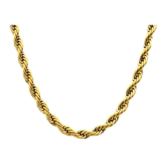 Men's Gold Rope Chain Necklace