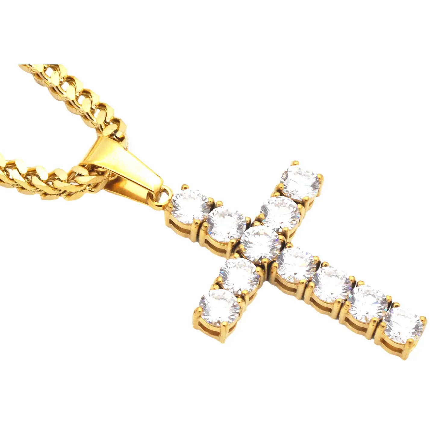 Men's Cubic Zirconia Cross Necklace