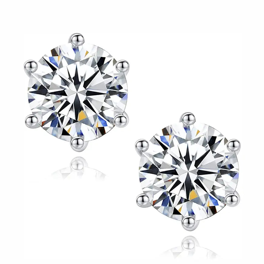 Sterling Silver Moissanite Screwback Earrings 6mm