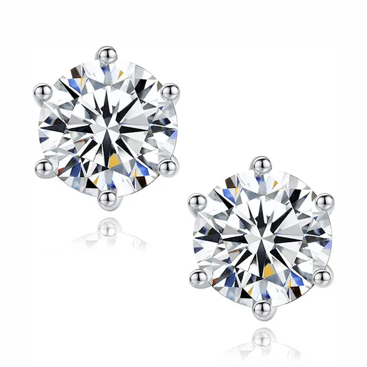 Sterling Silver Moissanite Screwback Earrings 6mm