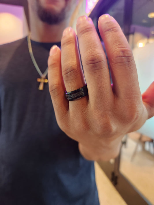Men's Black Tungsten Cubic Zirconia Ring