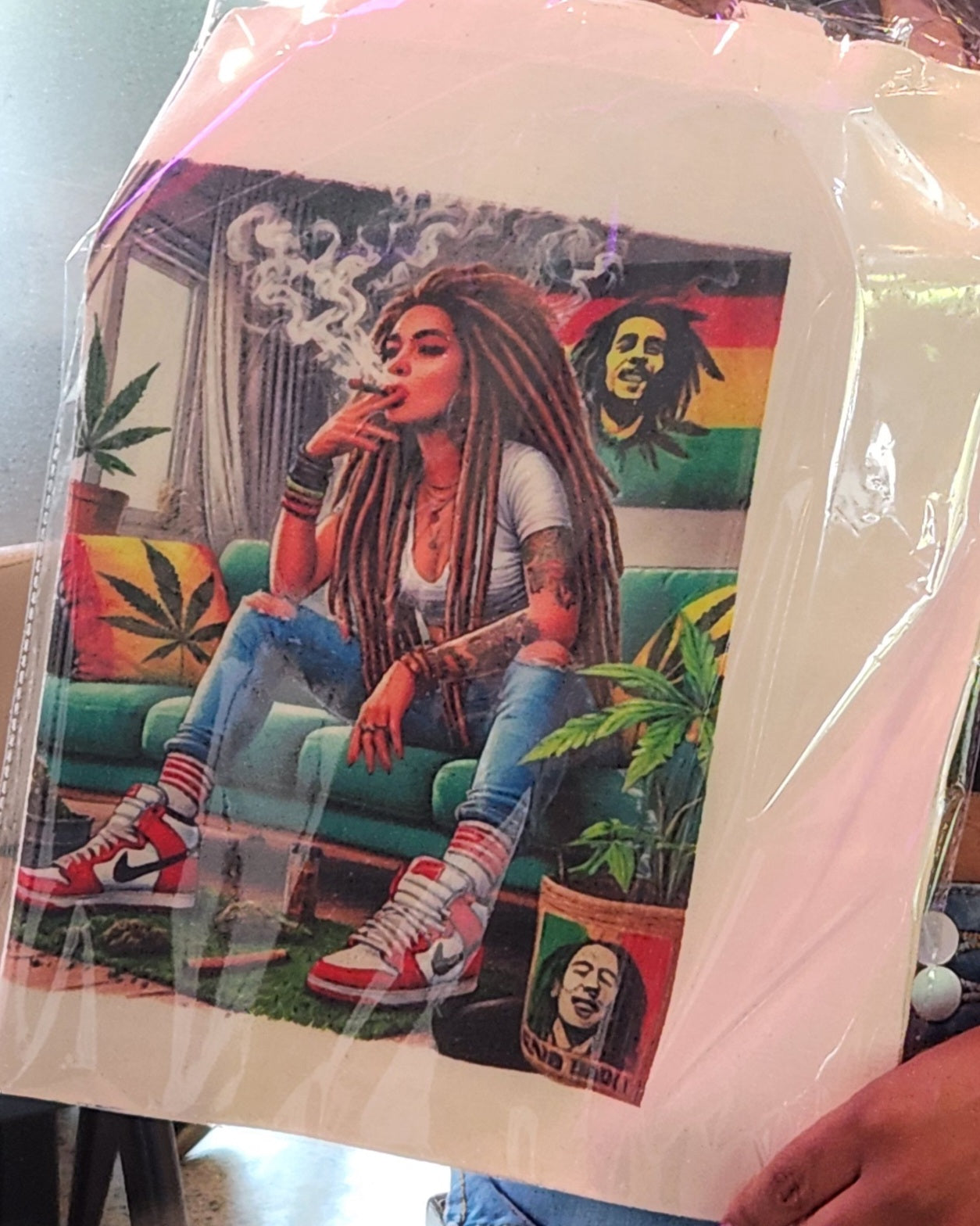 420 Jamaican Gal Canvas Tote