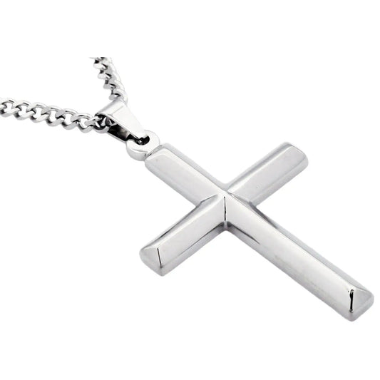 Men's Silver Cross Necklace