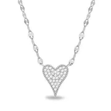 Dainty Small Pave Heart Necklace