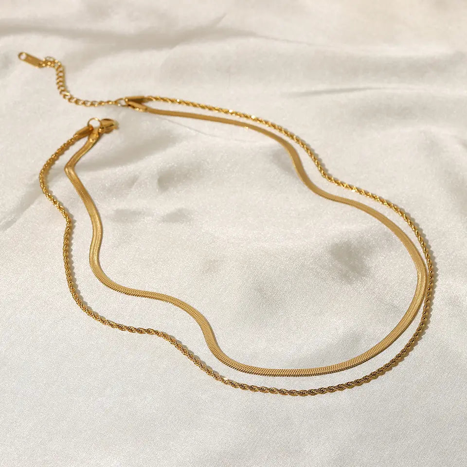 18K Gold Plated Layering Necklace
