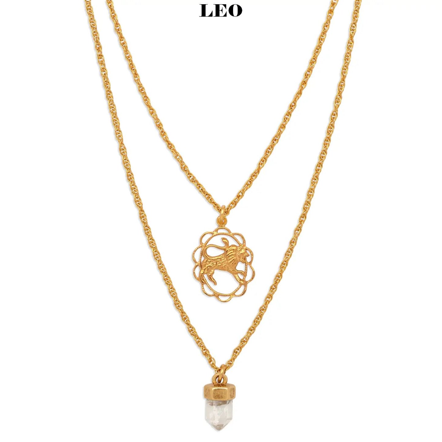 Zodiac With Quartz Crystal Necklace