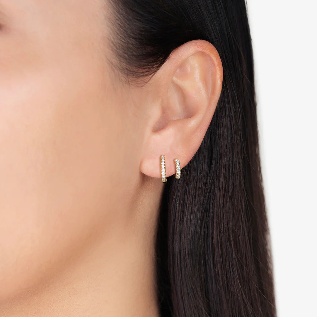 Double Hoop Pave Earrings