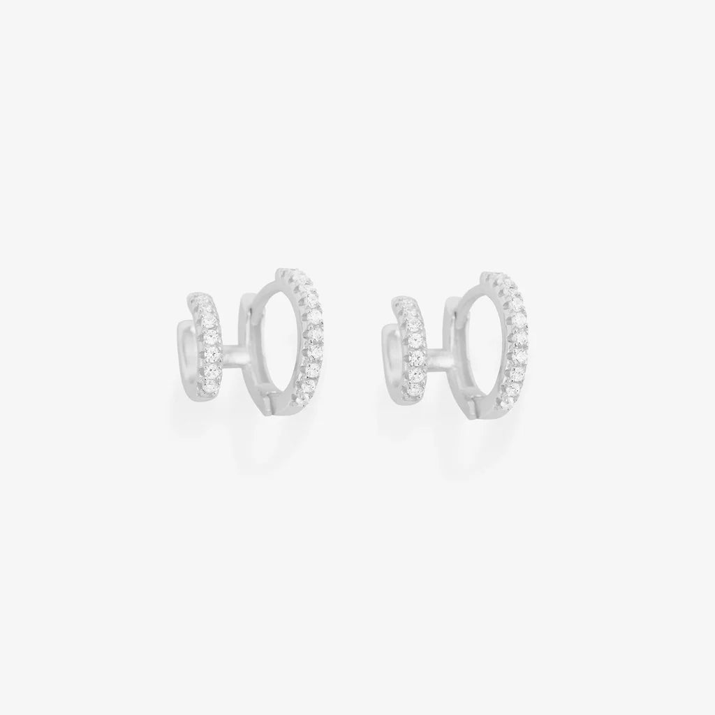 Double Hoop Pave Earrings
