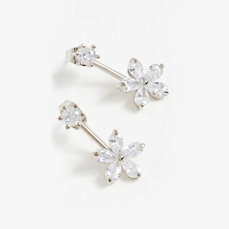 Floral Marquis Studded Stone Earrings