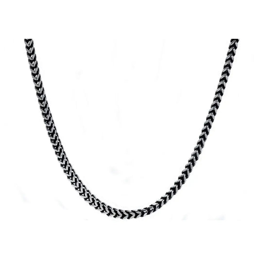 Men's 4mm Darkened Stainless Steel Franco Link Chain