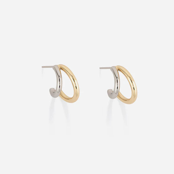 Two Tone Small Hoops