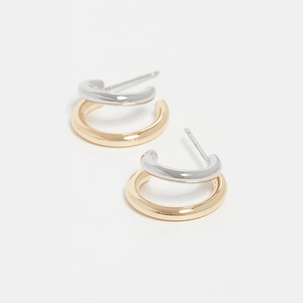 Two Tone Small Hoops