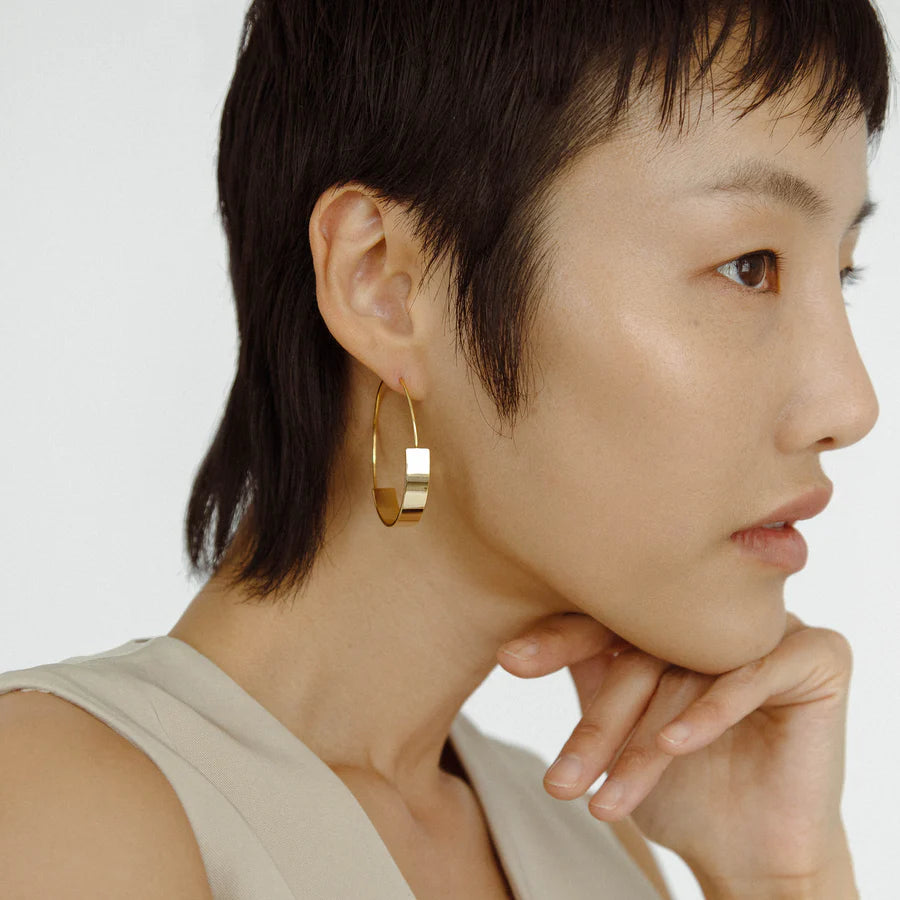 Modern Gold Hoop Earrings