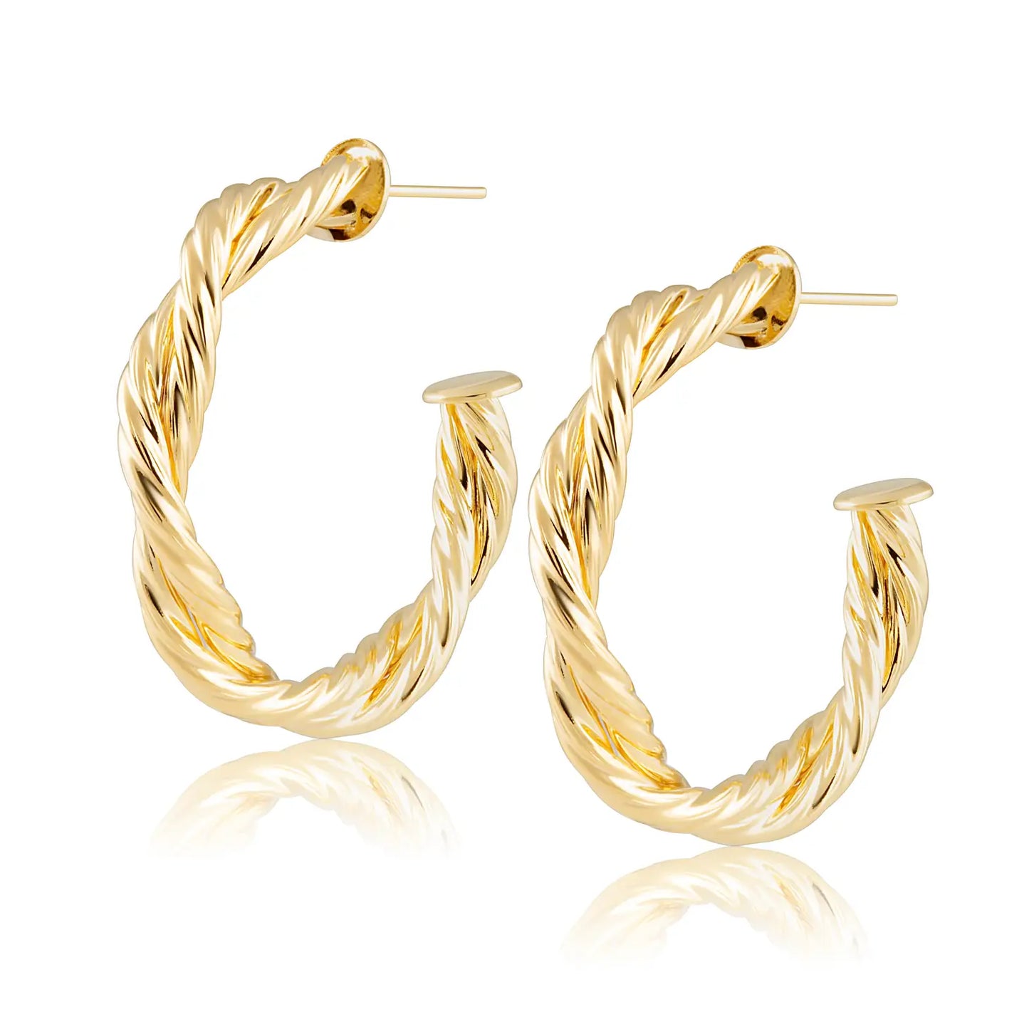 Twisted Gold Hoops